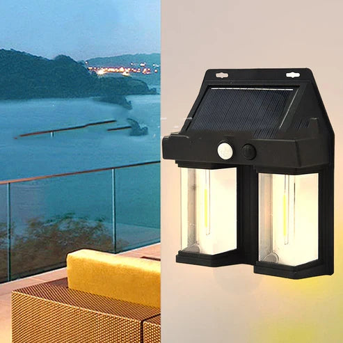 DUAL OUTDOOR SOLAR LIGHT WALL BULB